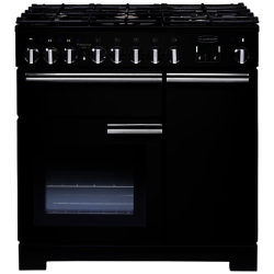 Rangemaster Professional Deluxe 90 Dual Fuel Range Cooker Gloss Black